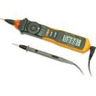 最大顯示：1999;直流電壓測(cè)量;交流電壓測(cè)量;電阻測(cè)量;通斷測(cè)試;二極管測(cè)試;非接觸式電壓探測(cè);可探測(cè)特定頻率的交流電壓;
電壓探測(cè)靈敏度可調(diào);非接觸式電壓探測(cè)聲光報(bào)警功能.


