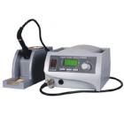 ·手柄特別輕巧，長時間使用不會感到太疲勞。

·發(fā)熱體采用進口耐溫材料，通過先進工藝制成，壽命長、更換發(fā)熱體成本低。

·發(fā)熱體使用低壓直流供電，保證了防靜電、無漏電、無干擾。

·分體式設(shè)計，容易擺放。

·200℃~480℃溫度設(shè)定，液晶顯示，顯示器能夠顯示標(biāo)稱值和實際溫度，三個可編程鍵可以隨意地選擇溫度數(shù)值。

·焊咀（烙鐵頭）與國際品牌匹配，并根據(jù)用戶不同工作條件，可選配各焊咀。

·焊臺采用導(dǎo)電性制成，做到真正的防靜電。

