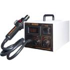 ·采用傳感器閉合回路控溫，升溫迅速、定溫方便、溫度穩(wěn)定。

·采用防靜電設(shè)計，防止因靜電及漏電而損壞PCB板。

·采用進口發(fā)熱絲，使用壽命長

·采用原裝進口氣泵、低振動、無噪音設(shè)計、保持工作環(huán)境的清靜。

·采用LED顯示指示溫度、控溫精確、使操作更方便。

·智能冷卻系統(tǒng)，工作完畢關(guān)機后延時送風(fēng)，風(fēng)溫低于100℃后自動切斷電源。

·適用于大多數(shù)表面貼裝零件拆焊可安全拆焊QFP、PLCC、SOP、BGA

  等對溫度敏感的元器件。
